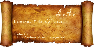 Levius Ambrózia névjegykártya